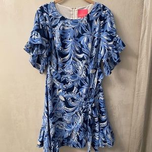 Work once Lilly Pulitzer Blue wrap dress